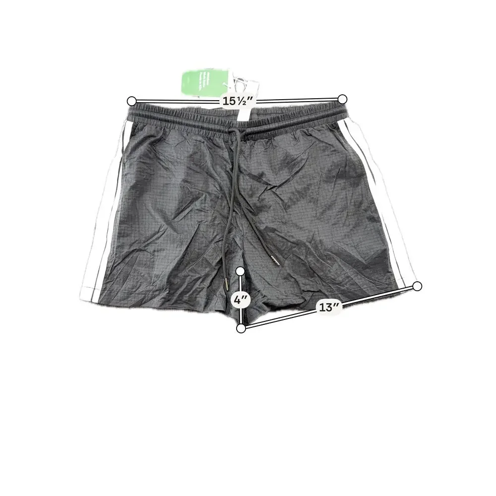 Halara Shorts Womens Small Gray Striped Lined Drawstring 4 Inseam Running Gym